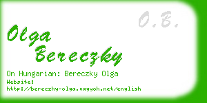 olga bereczky business card